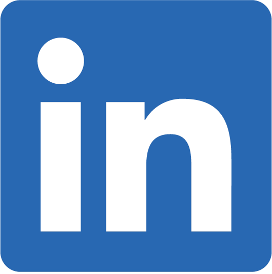 LinkedIn logo featuring a white "in" on a blue square background.